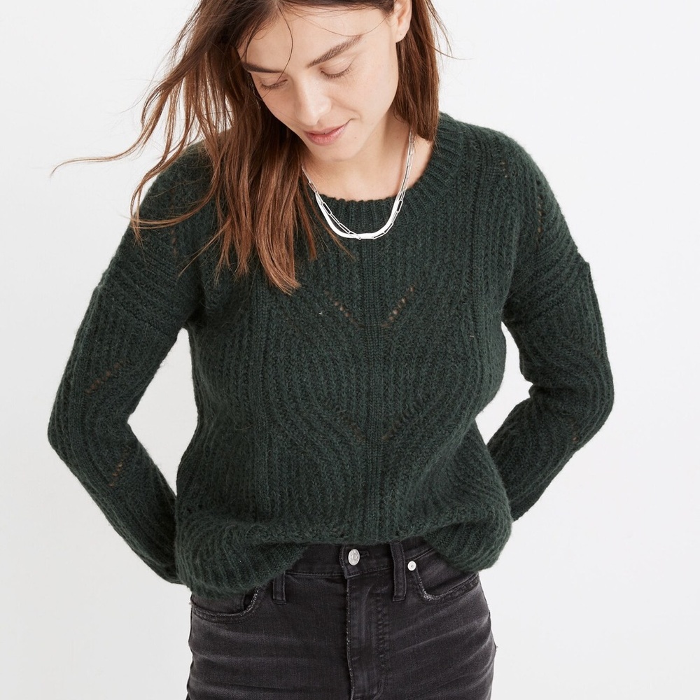 Madewell Charley Pullover Sweater in Heather Moss